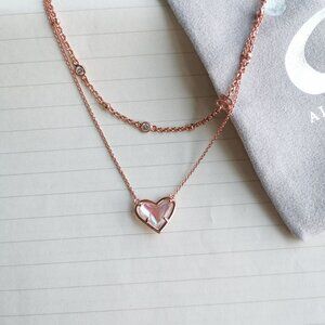 Alicia Bonnie jewelry - In Love Rose Gold Dichroic Glass Multi Strand Necklace